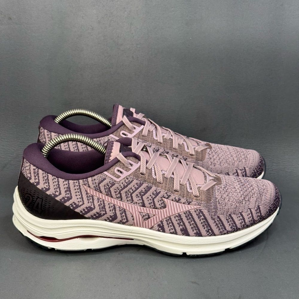 Women’s Mizuno Wave Rider 24 Waveknit 'Purple Pink' athletic shoes size 11.5